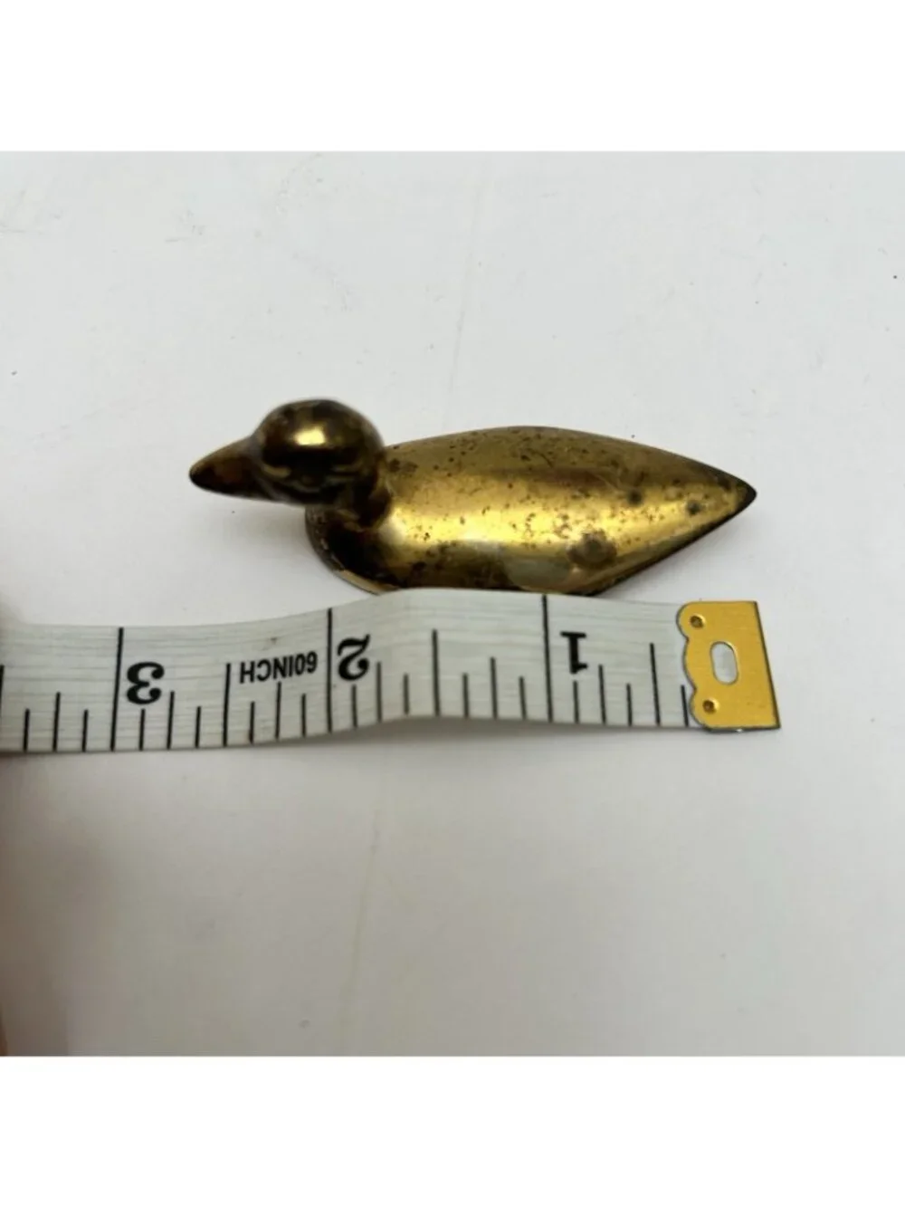 Vintage Solid Brass Mini Duck MCM Mid Century Modern Figurine Minimalist Decor
